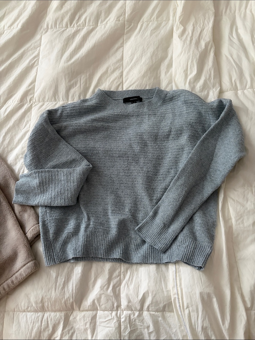 Vero Moda Heathered Light Blue Crewneck Sweater